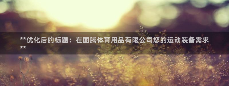 欧陆游戏平台：**优化后的标题：在图腾体育用品有限公